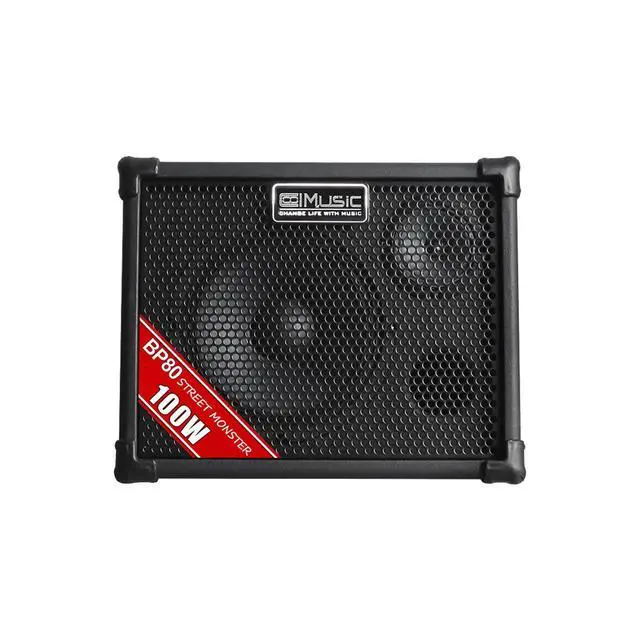 Alt view image 2 of 7 - BP80 Battery Powered Acoustic Guitar Amplifier- Portable Bluetooth Speaker 100W, 6 Inputs,3 Band EQ,Black()