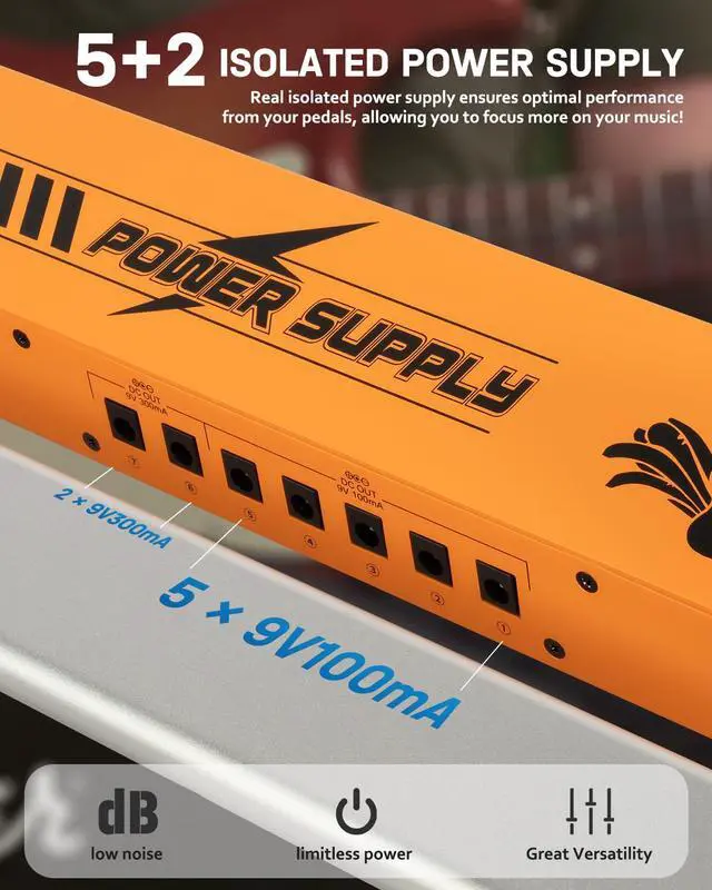 Alt view image 4 of 7 - ComboFX Pedal Board with Built-in 10000mAh Battery and Power Supply, Works Without External Power, 18 x 5.8" Aluminum Pedal Board 2.2LB with Cables, Carry Bag and Hook Loop Strips