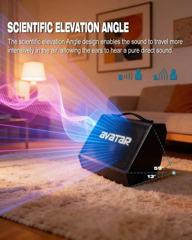 Alt view image 4 of 6 - Avatar Electric Drum Amp 20W Edrums Ampplifier for Home Practice | Peak Power 50W Personal Monitor Speaker with 3-Band EQ, Bluetooth 5.3, Cable Included