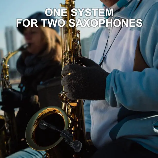 Alt view image 2 of 7 - D-333T Dual Wireless Gooseneck Saxophone Microphone Set | Dual clip-on condenser set, Preset EQ and echo, 262 ft range, Rechargeable, 4.5 hr runtime, Sax and brass, Live and recording