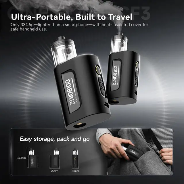 Alt view image 5 of 7 - CF3 Portable Fog Machine 40W, Mini Handheld Smoke Machine for Photography Cineflare-Engineered Safe, Small Fogger Maker for Indoor Outdoor Halloween Party Cosplay,Streaming,Weddings,Stage
