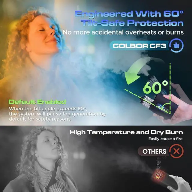 Alt view image 4 of 7 - CF3 Portable Fog Machine, Mini Handheld Smoke Machine for Photography with Magnetic RGB Color Lights Effect Remote Control Fogger for Indoor Outdoor Christmas Party Cosplay