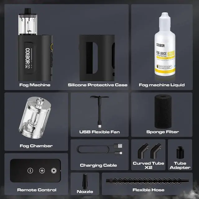 Alt view image 6 of 7 - CF3 Portable Fog Machine, Mini Handheld Smoke Machine for Photography with Magnetic RGB Color Lights Effect Remote Control Fogger for Indoor Outdoor Christmas Party Cosplay