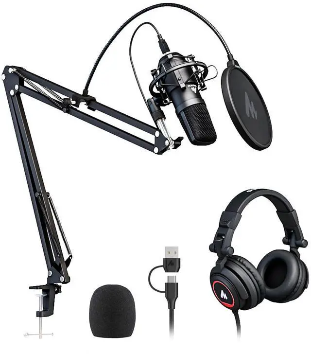 Main image of AU-A04H USB Microphone Kit with Headphones for PC, Podcast & Gaming | 192kHz/24Bit Vocal Condenser Cardioid Studio Mic Compatible with Mac & Windows for Recording, YouTube, Streaming, Voice-Over