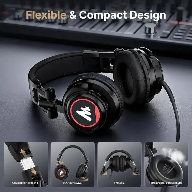 Alt view image 4 of 7 - AU-A04H USB Microphone Kit with Headphones for PC, Podcast & Gaming | 192kHz/24Bit Vocal Condenser Cardioid Studio Mic Compatible with Mac & Windows for Recording, YouTube, Streaming, Voice-Over