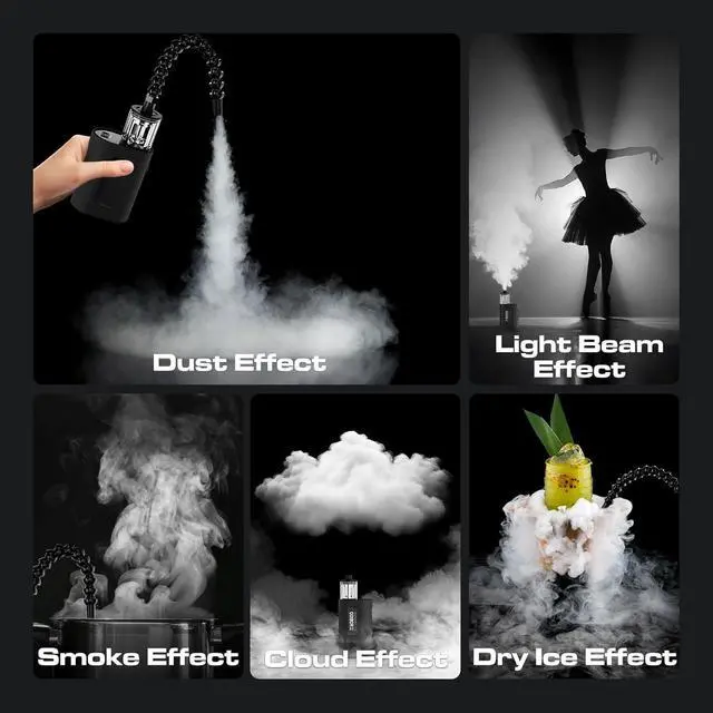 Alt view image 7 of 7 - CF3 Portable Fog Machine, Mini Handheld Smoke Machine for Photography with Magnetic RGB Color Lights Effect Remote Control Fogger for Indoor Outdoor Christmas Party Cosplay
