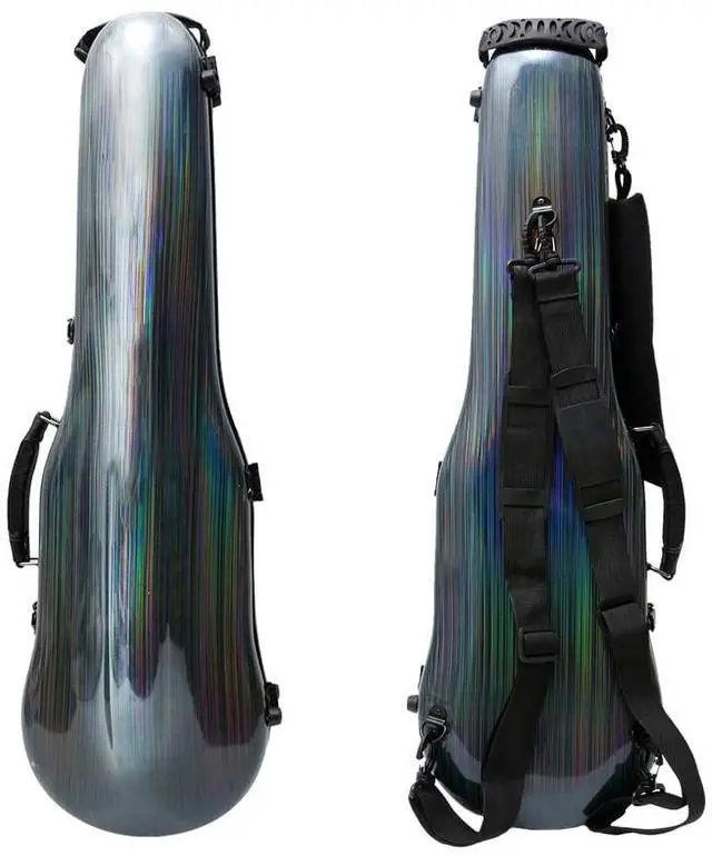 Main image of Dazzling Hard Shell Violin Case 4/4 Full Size Strong Light Flight Carbon Fiber Violin Box with Straps Travel Violin Case (Multicolored)