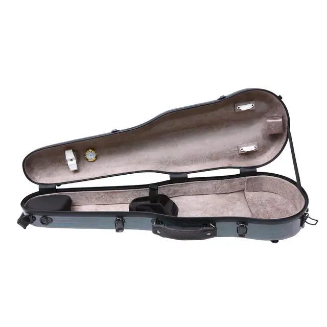 Alt view image 3 of 7 - Dazzling Hard Shell Violin Case 4/4 Full Size Strong Light Flight Carbon Fiber Violin Box with Straps Travel Violin Case (Multicolored)
