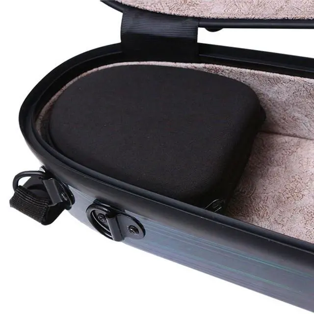 Alt view image 4 of 7 - Dazzling Hard Shell Violin Case 4/4 Full Size Strong Light Flight Carbon Fiber Violin Box with Straps Travel Violin Case (Multicolored)