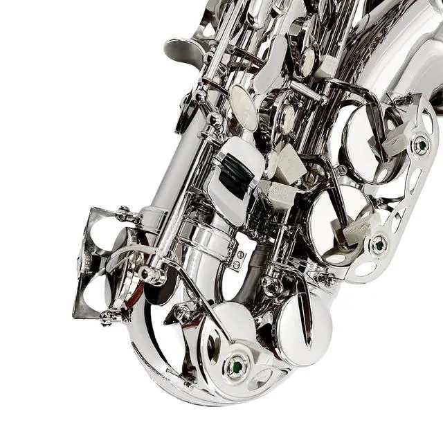 Alt view image 4 of 6 - Student Eb Alto Saxophone E Flat for Beginners Sax Full Kit with Pads Cushions,Hard Carrying Case,Neck Strap,Reeds,Cleaning Cloth & Rod,Mouthpiece,Gloves