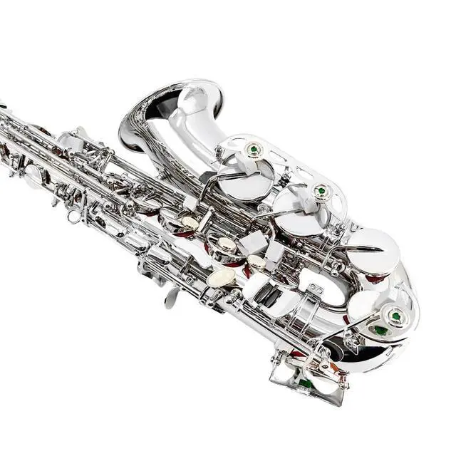 Alt view image 5 of 6 - Student Eb Alto Saxophone E Flat for Beginners Sax Full Kit with Pads Cushions,Hard Carrying Case,Neck Strap,Reeds,Cleaning Cloth & Rod,Mouthpiece,Gloves