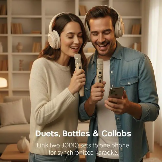Alt view image 4 of 7 - K3 Wireless Karaoke Headphones with Mic, Sing Anytime on YouTube, Spotify, TikTok, Smule or StarMaker, Patented AI Vocal Removal, Private Mode, Duet, Echo & Key Control, Bluetooth, Carry Case