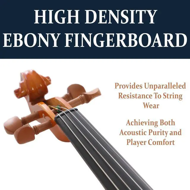 Alt view image 4 of 7 - 1/4 Size Acoustic Violin Set, Solid Wood Body with Bow & Case