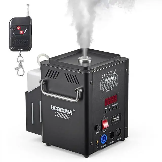 Main image of Vertical 1500W DMX Fog Machine with Wireless Remote Timer | 1.2L Tank, 2-3 Min Warm-Up, 30ft Fog Reach, 160ft Remote, Perfect for Stage DJ Halloween Party Effects