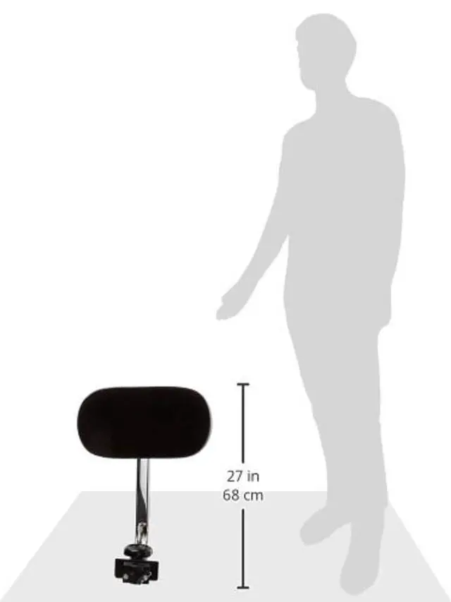 Alt view image 2 of 7 - Universal Backrest, with Adjustable Lower Back Support, Sturdy Clamp-On Design, Fits Most 9000 Series Drum Thrones, Black (GUBR)