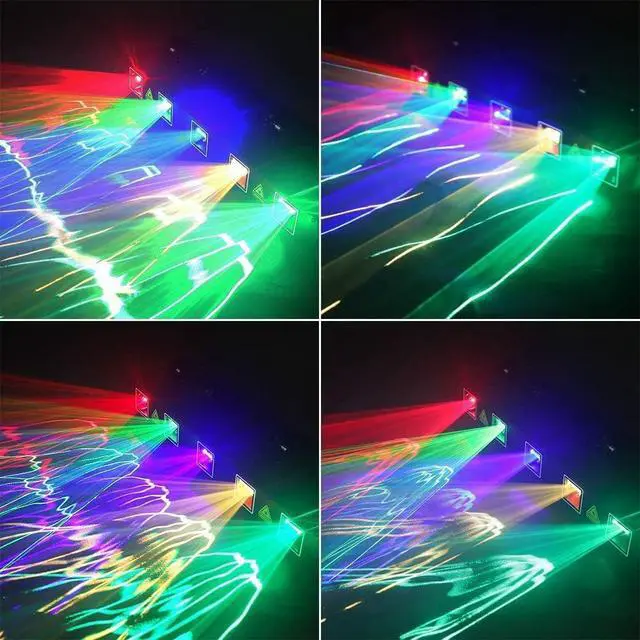 Alt view image 5 of 7 - DJ Laser Light, 5 Beam Effect Sound Activated DJ Party Lights RGBYC LED Laser Light Show with DMX Control for Disco Dancing Birthday Bar Stage Lighting