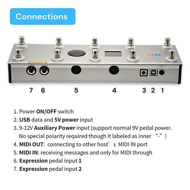 Alt view image 5 of 7 - Paint Audio MIDI Captain Foot Controller Multi-Effects Keyboards Synthesizer USB-MIDI musical software Bias with Time Engine Function Support all PC/CC/Note commander 10 Foot Switches (Gold)