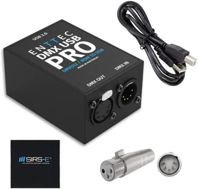 Main image of Enttec DMX USB Pro 70304 Lighting Interface & 70029 5P Male to 3P Female Connector (Adapter) - Bundle