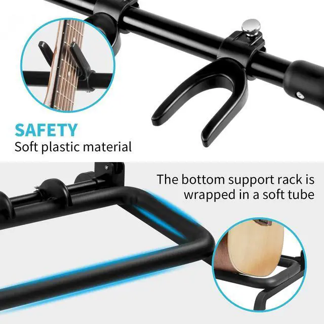 Alt view image 3 of 6 - Multi Guitar Rack Stand Foldable Universal Display Rack Portable Guitar Holder for Band Stage Bass Acoustic Guitar -7 Holder GGS-11