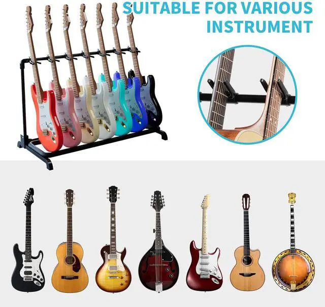 Alt view image 5 of 6 - Multi Guitar Rack Stand Foldable Universal Display Rack Portable Guitar Holder for Band Stage Bass Acoustic Guitar -7 Holder GGS-11