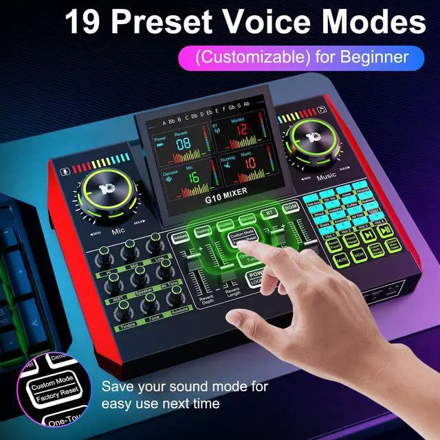 Alt view image 5 of 7 - Podcast Equipment Bundle with 3.5mm P15 Condenser Microphone for Pc/Phone Live Streaming Singing Gaming, Podcast Microphone Bundle with Live Sound Board Audio Mixer,Voice Changer, Denoise,DJ Sets