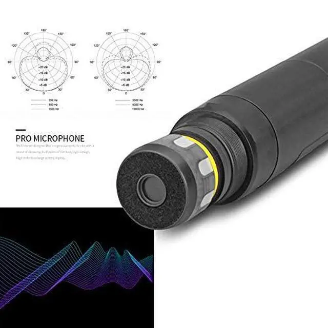 Alt view image 2 of 7 - 4-Channel UHF Wireless Microphone System, 4 Mics, 400ft Range | Ideal for church, conference, wedding, karaoke & speech. 4 professional dynamic handheld mics, 400ft range