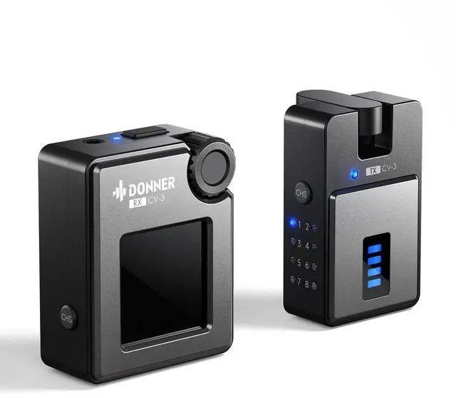 Main image of Wireless in Ear Monitor System, Stereo IEM System with Transmitter, Beltpack Color Screen Receiver, 2.4G IEM Wireless for Band Rehearsal, Live Performance, Studio, CV-3
