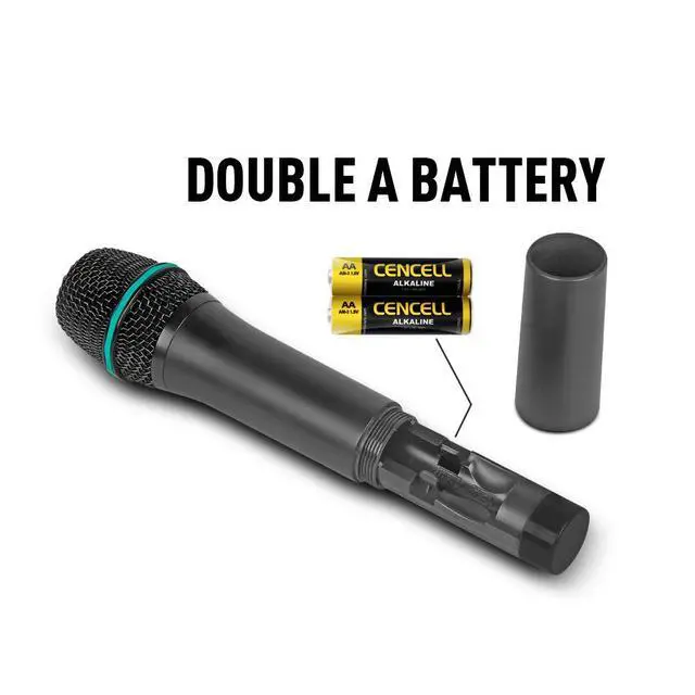 Alt view image 5 of 7 - Debra Audio Pro UHF 4 Channel Wireless Microphone System with Cordless Handheld Lavalier Headset Mics, Metal Receiver, Ideal for Karaoke Church Party (with 2 Handheld & 2 Bodypack (A))