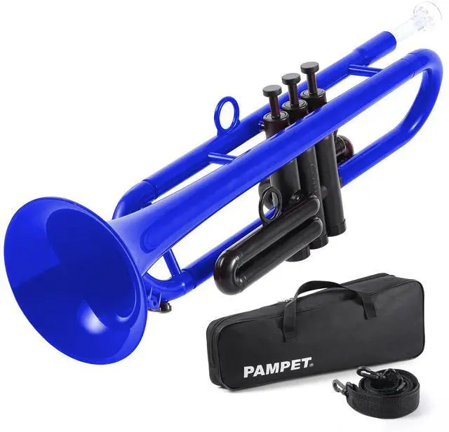 Main image of Professional Plastic Bb Trumpet Standard Trumpet Set for Student Beginner With 7C Mouthpiece and 3C Mouthpiece,Bb Trumpet Instrument, Blue