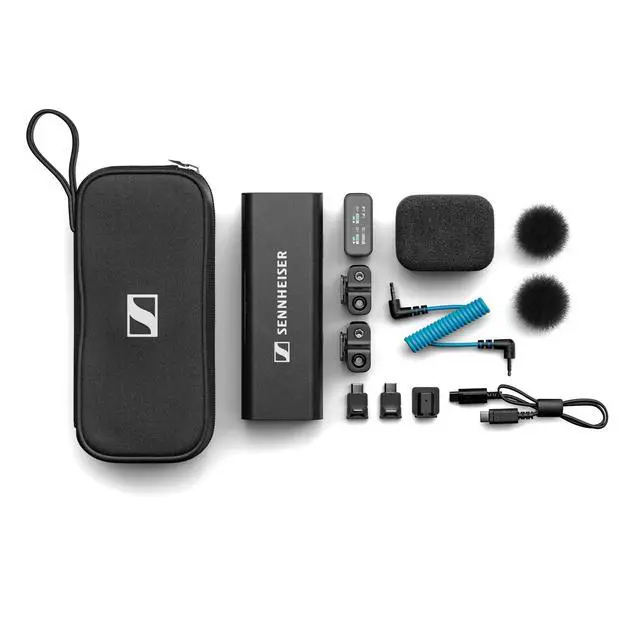 Alt view image 2 of 7 - Pro Audio Profile Wireless 2-Channel All-in-One 2.4 GHz Clip-On & Handheld Microphone System | Includes Receiver, 2 Clip-On Microphones, Portable Charging Bar & Handheld Interview Mic