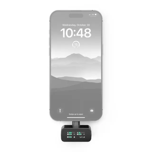 Alt view image 3 of 7 - Pro Audio Profile Wireless 2-Channel All-in-One 2.4 GHz Clip-On & Handheld Microphone System | Includes Receiver, 2 Clip-On Microphones, Portable Charging Bar & Handheld Interview Mic