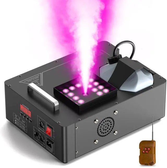 Main image of 1500W Fog Machine with Lights 24 RGB LED Stage Smoke Machine Vertical Halloween Smoke Machine DMX/Wireless/Manual Control 2.5 Liters with 20000 CFM for Wedding Christmas Party Outdoor Indoor