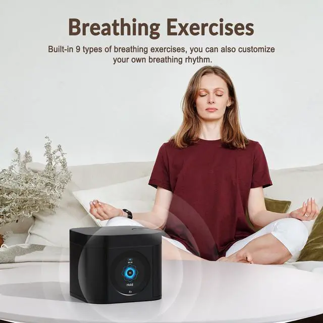 Alt view image 5 of 7 - Sleep Sound Machine - Dual Speakers, Tibetan Singing Bowls, 19 Soothing Tones, 20 White Noises, Visual & Auditory Breathing Guides | Deep Sleep, Anxiety Relief, Meditation, Rechargeable