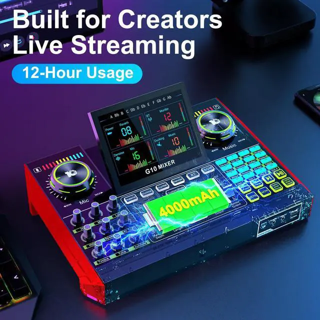 Alt view image 6 of 7 - Podcast Microphone Bundle with Live Sound Card Audio Mixer, Podcast Equipment Bundle with 3.5mm BM800 Microphone for Pc/Youtube Live Streaming Singing Gaming, Sound Board with Voice Changer, Denoise