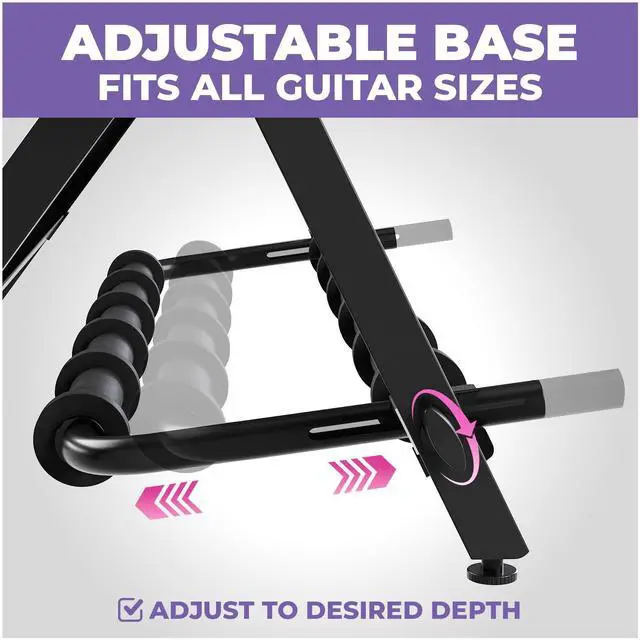 Alt view image 5 of 7 - Multi Guitar Rack Stand for Acoustic, Bass, Ukuleles and Electric Guitars - 5-7 Adjustable Folding Guitar Rack Holder for Multiple Guitars with Heavy Duty Floor Stand