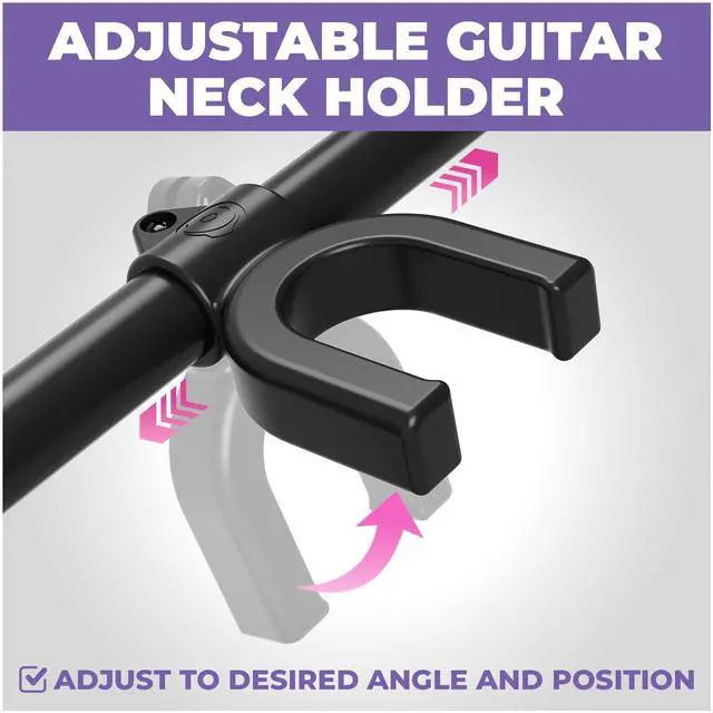 Alt view image 6 of 7 - Multi Guitar Rack Stand for Acoustic, Bass, Ukuleles and Electric Guitars - 5-7 Adjustable Folding Guitar Rack Holder for Multiple Guitars with Heavy Duty Floor Stand