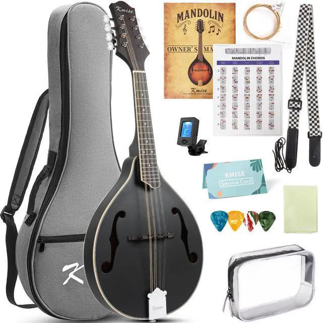Main image of Mandolin Instrument A Style, Acoustic Mandolins Instrument Kit 8 String with Tuner Strap Gig Bag Chord Chart for Professional Beginners Adults Teens Youth
