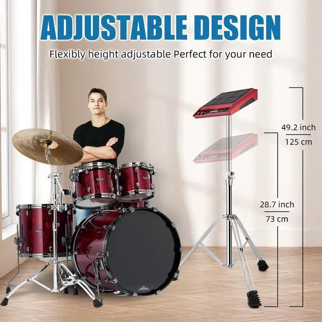Alt view image 6 of 7 - Electronic Mounting Stand with Plate, Heavy Duty Double Braced Mounting Stand for Electronic Modules & Controller Multi Pads and Drum Pads