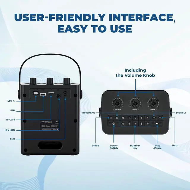 Alt view image 5 of 7 - Voice Amplifier with Wireless Mic, 30W Portable Microphone and Speaker | Bluetooth PA System for Teachers & Trainers, UHF 50ft+ Range, Lightweight Rechargeable Amplifier for Classes & Events S93 Pro