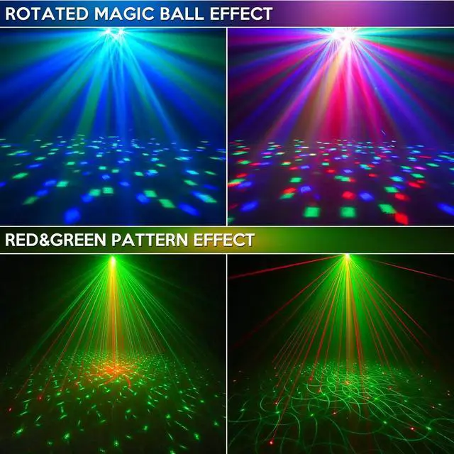 Alt view image 2 of 7 - DJ Light with Stand,Party Lights DJ Disco Light Sound Activated,5 in 1 Party Light Package with Rotating Ball,Strobe,UV,Colorful LED Par Lighting and Pattern for Gig Band Wedding Event Show
