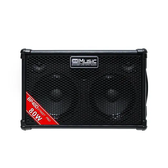 Alt view image 2 of 7 - BP40D Powered Acoustic Guitar Amplifier- Portable Bluetooth Speaker 80W W/Battery with Reverb Chorus Delay Effect, 6 Inputs,3 Band EQ, Black
