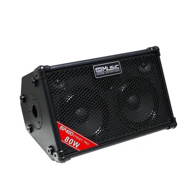 Alt view image 3 of 7 - BP40D Powered Acoustic Guitar Amplifier- Portable Bluetooth Speaker 80W W/Battery with Reverb Chorus Delay Effect, 6 Inputs,3 Band EQ, Black