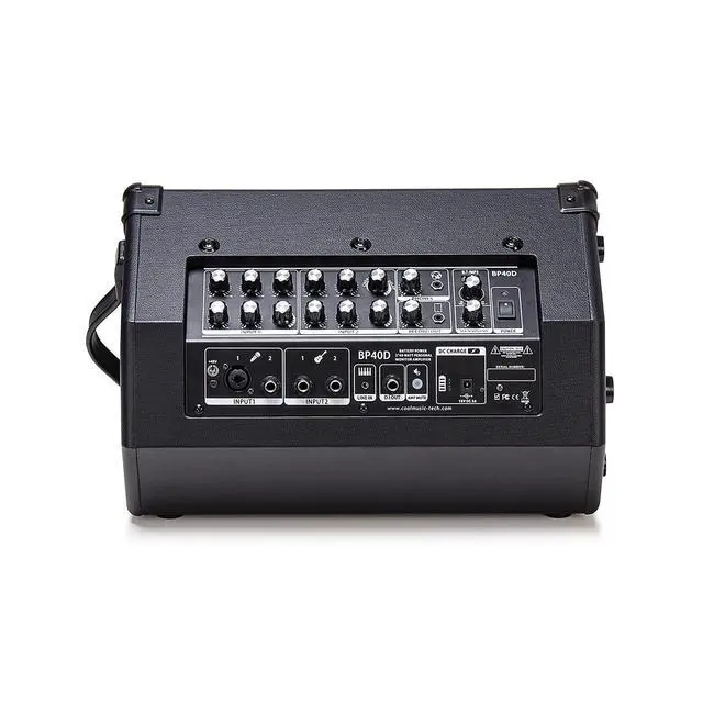 Alt view image 4 of 7 - BP40D Powered Acoustic Guitar Amplifier- Portable Bluetooth Speaker 80W W/Battery with Reverb Chorus Delay Effect, 6 Inputs,3 Band EQ, Black