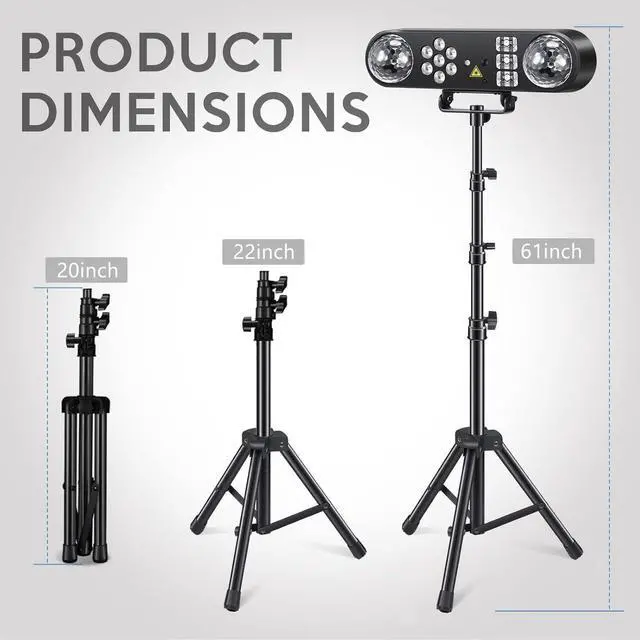 Alt view image 7 of 7 - DJ Lights with Carry Bag,5IN1 DJ Party Lights with Stand Party Light Disco Light by Remote Control Sound Activated Uplights for Gig Band Wedding Event Show
