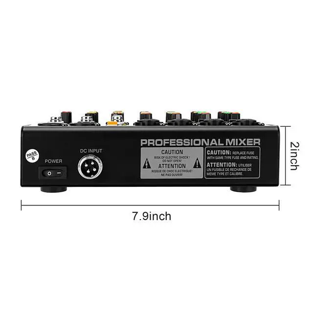 Alt view image 2 of 7 - 6-Channel Professional DJ Audio Mixer, DJ Controller Sound Mixer DSP 16 Preset Effects, Ideal for Home Party