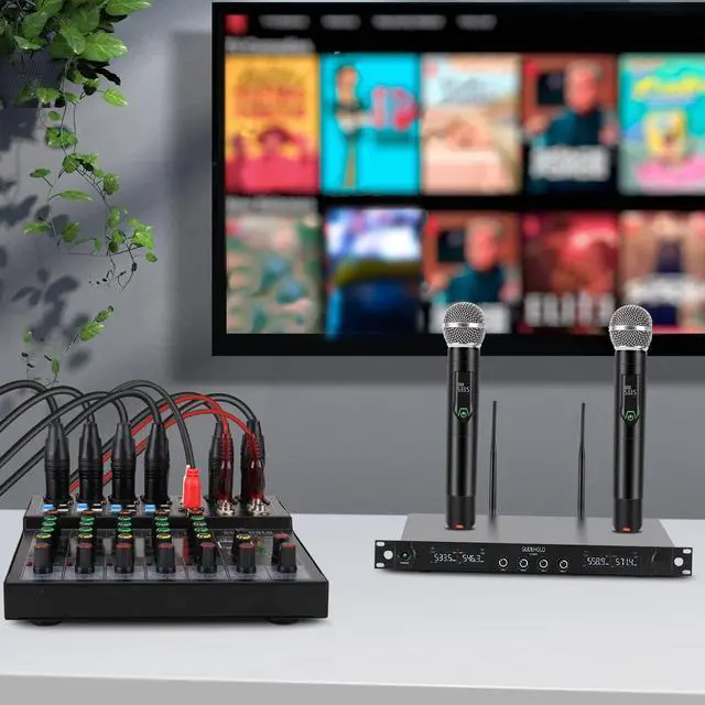 Alt view image 4 of 7 - 6-Channel Professional DJ Audio Mixer, DJ Controller Sound Mixer DSP 16 Preset Effects, Ideal for Home Party