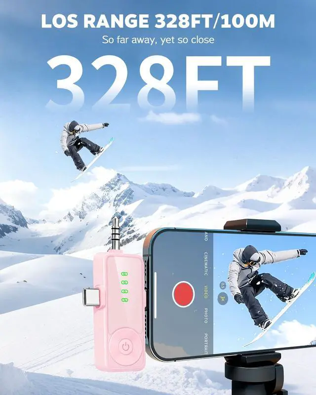 Alt view image 5 of 7 - Wireless Lavalier Microphone for iPhone, Android, Cameras 4 Packs | Mini Microphone with Noise Reduction, 40H Battery Life, 4 Mic for Video Recording, Podcasts, Vlog, TikTok and YouTube (Pink)