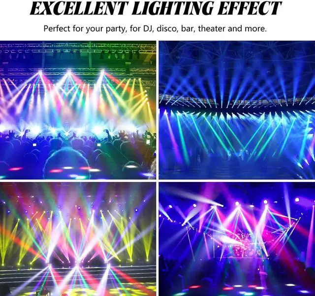 Alt view image 4 of 7 - Mini Spider Moving Head Light 8x5W Beam LED Stage Lights RGBW Sound Activated DMX-512 Control for DJ Party Bar Disco Show Wedding Event Stage Lighting