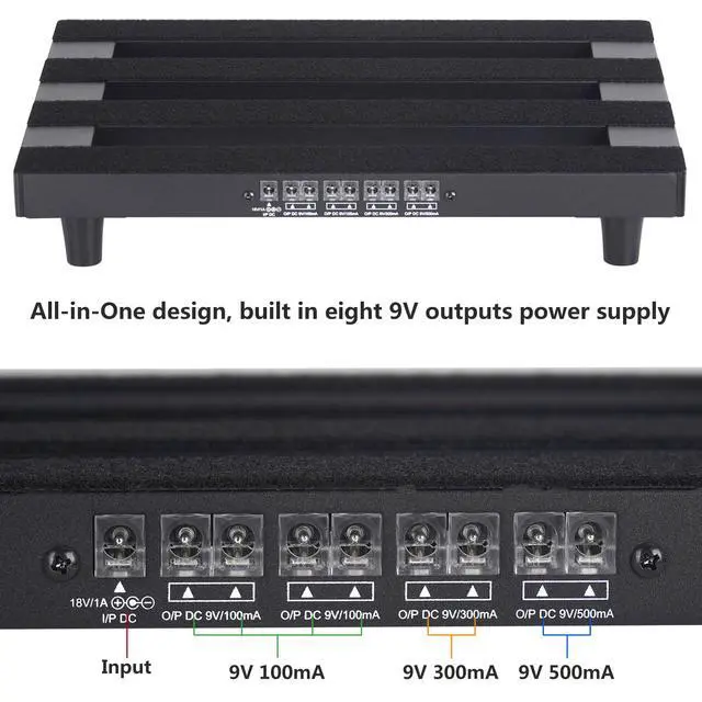 Alt view image 3 of 7 - Guitar Pedal Board with Built-in Power Supply 14" x 10.6" Aluminum Pedalboard