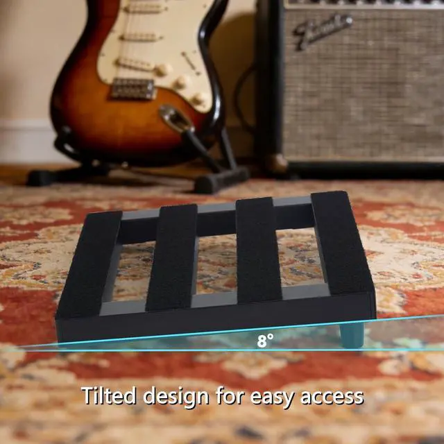 Alt view image 4 of 7 - Guitar Pedal Board with Built-in Power Supply 14" x 10.6" Aluminum Pedalboard